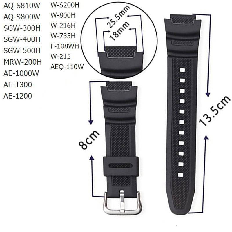 

Ремешок для часов Casio AQ-S810W AQ-S800W SGW-300H SGW-400H SGW-500H MRW-200H AE-1000W AE-1300 AE-1200 W-S200H