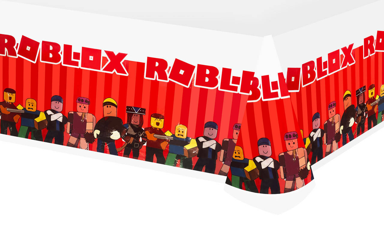 

Скатерть детская одноразовая с рисунками - Скатерть "Roblox" (Роблокс), Белый