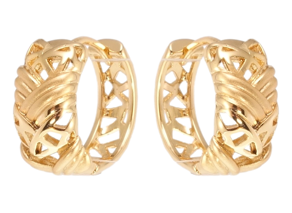 

Серьги Xuping Позолота 18K колечки "Колосок с напылением"