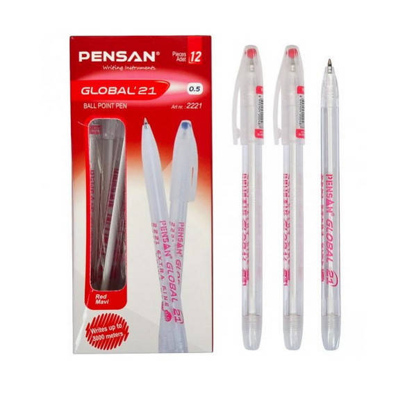 

Ручка шариковая масляная "PENSAN" серии "Global 21", красная