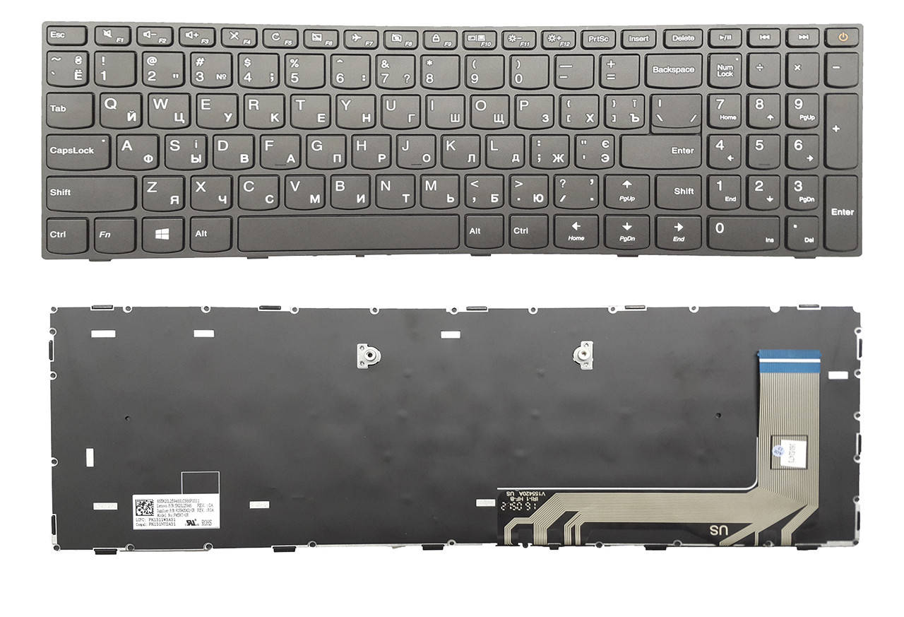 

Клавиатура для ноутбука Lenovo IdeaPad 110-15ISK, матовая (5N20L25910), Черный