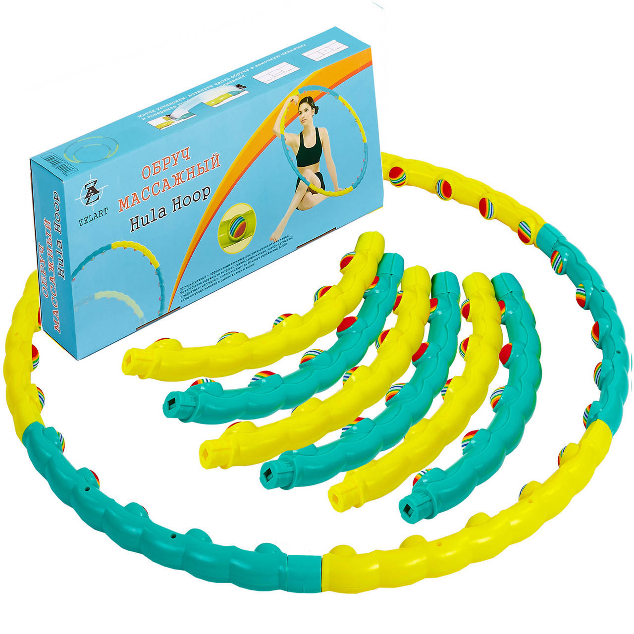 

Хула Хуп массажный обруч Hula Hoop COLOR BALL FI-1358 (d - 90 см)