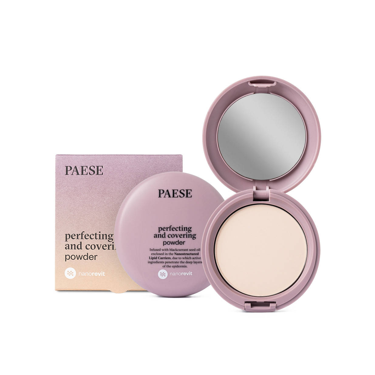 

Компактная пудра тонирующая PERFECTING AND COVERING POWDER NANOREVIT PAESE №: (01) ivory, Коричневый