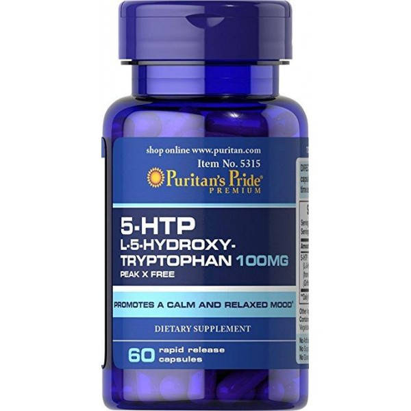 

5-гидрокситриптофан, 5-HTP, Puritan's Pride, 100 мг, 60 капсул