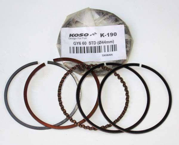 

Кольца поршневые 4Т GY6-60СС 139QMB (Ø44,00mm) "TOR"