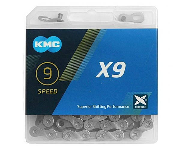 

Велосипедная цепь - KMC X9 Silver/ Grey