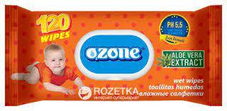 

Влажные салфетки детские "OZONE" Алое" с клапаном (120шт)