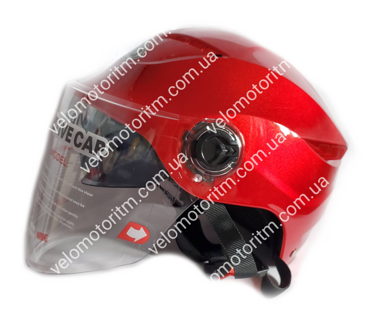 

Шлем каска с очками с регулятором размера S-XL David красный, Черный