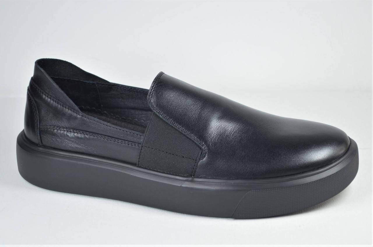 

Мужские кожаные туфли слипоны черные Safari 832 - 0 - 101, Черный