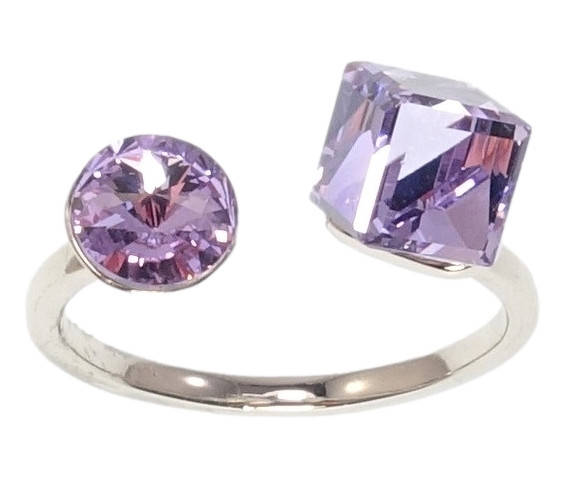 

Кольцо Xuping Родий с кр-ми Swarovski "Два кристалла Tanzanite" р.17-18