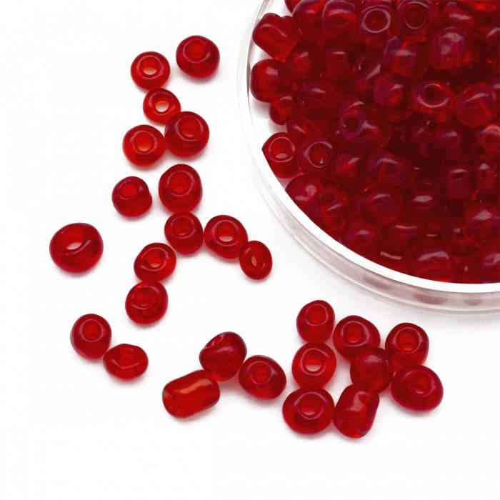 

Бисер Китайский 6/0, Прозрачный (TC), Красный , Круглый, (УТ100011034)