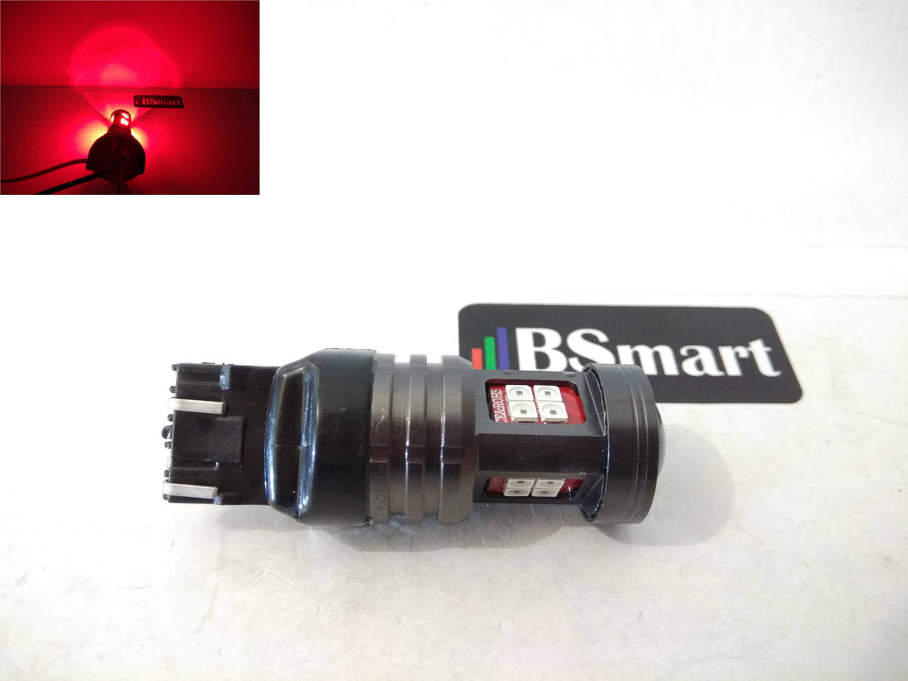 

Автолампа светодиодная LED BSmart T8 W21/5W 7443 T20 3030 15SMD 10-50В красная