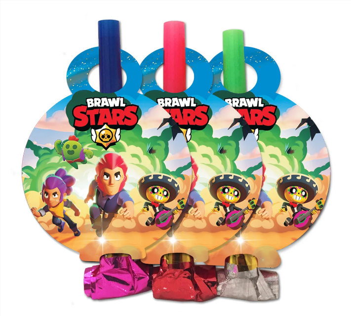 

Язычок - гудок карнавальный " Бравл Старс " , 6 шт в уп