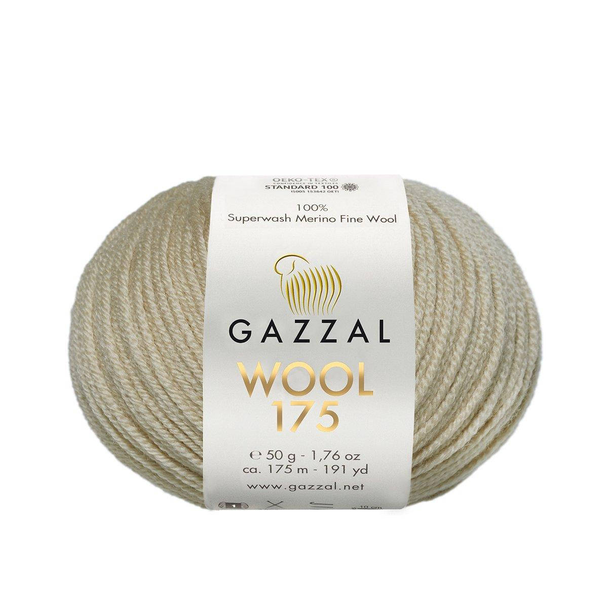 

Gazzal Wool 175 (Газзал Вул 175) № 307 светлый беж (Пряжа мериносовая, нитки для вязания), Бежевый