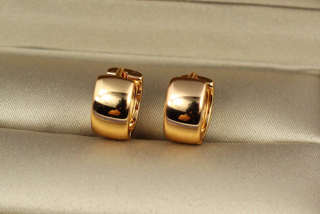 

Серьги Xuping Jewelry широкие колечки 1,2 см золотистые