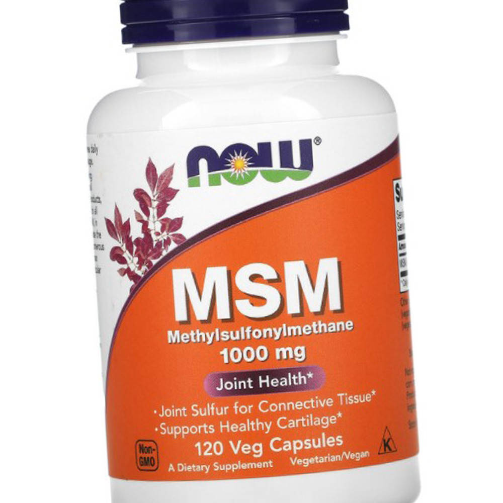 

МСМ сера NOW MSM 1000mg 120 капсул Для суставов и связок