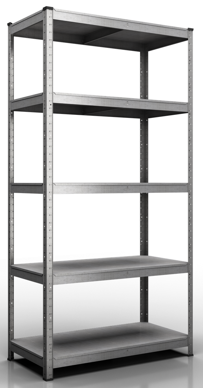 

Стеллаж Бюджет 4001 1800х900х450 Меткас, 175 кг/полка, оцинкованный, металлический, 5 полок, стальная полка