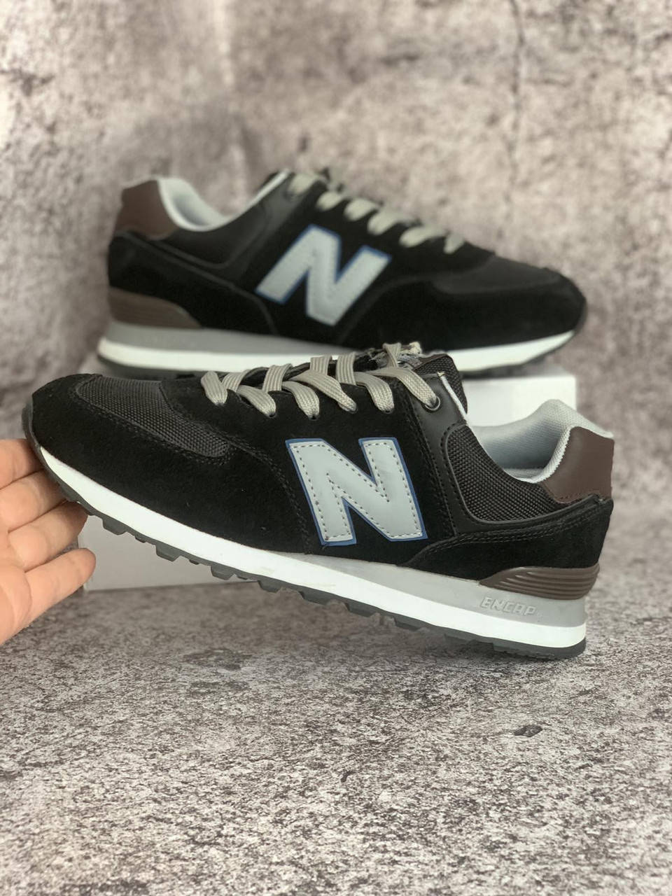 

Мужские кроссовки new balance черные с серым