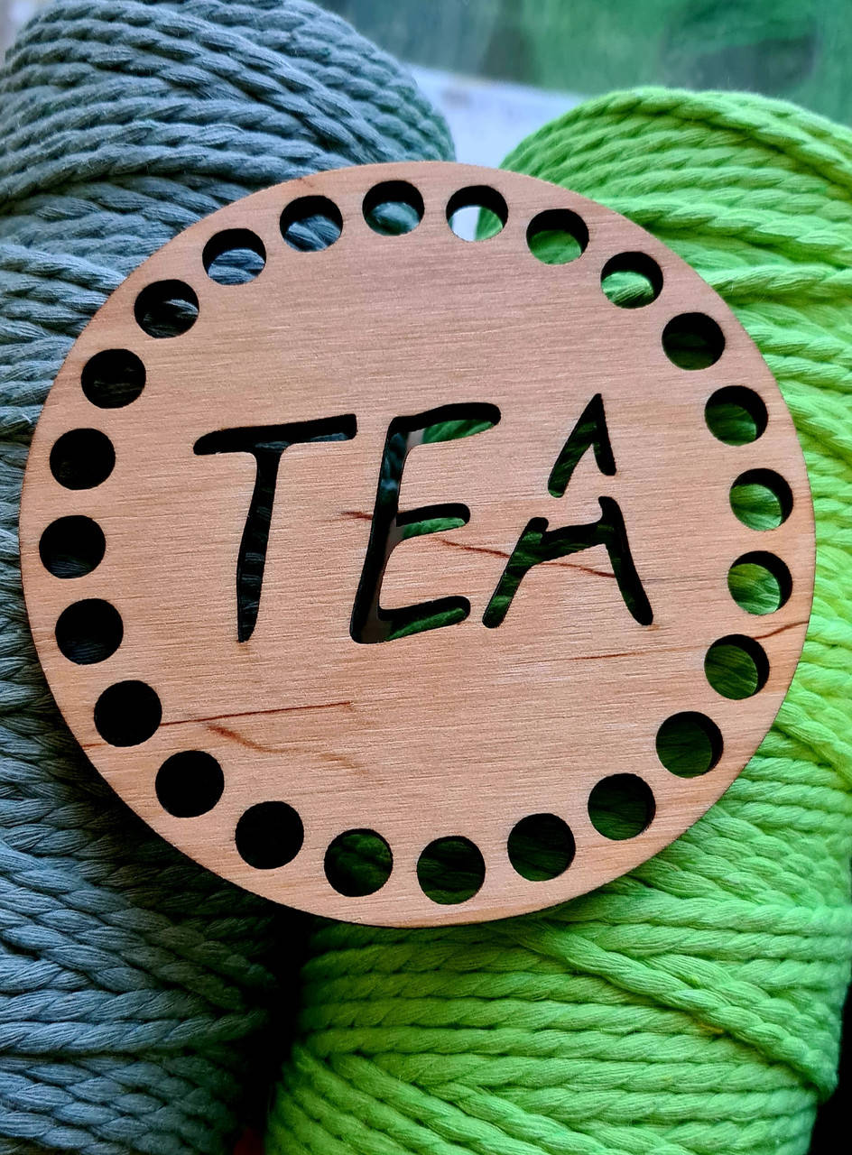 

Деревянное донышко подставка под чашку "Tea"