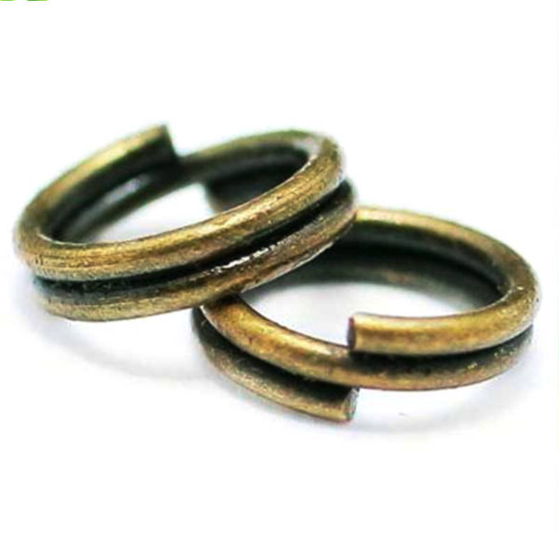 

Кольцо соединительное Двойное Бронза 0,7 см х 0,7 мм 2 г. (около 24 шт), Зелёный