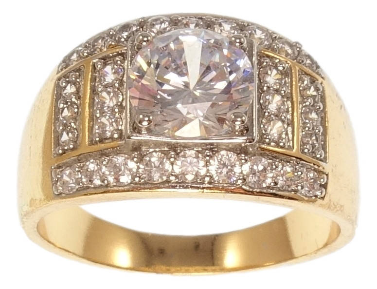 

Перстень Xuping Позолота 18K+Родий "Фианит с дорожками циркония" р.19,20