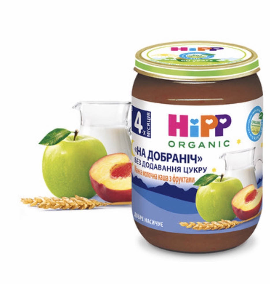 

Каша манная молочная с фруктами с 4 мес HIPP(Хиип) "Спокойной ночи", 190 г