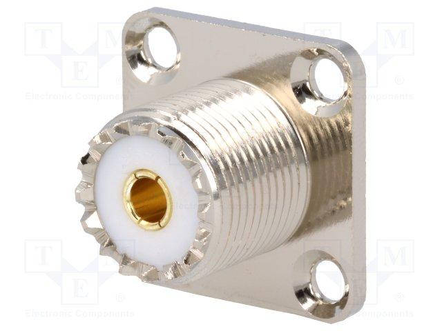 

UHF-202 Socket; UHF (SO-239); female; straight; soldering; 18x18mm