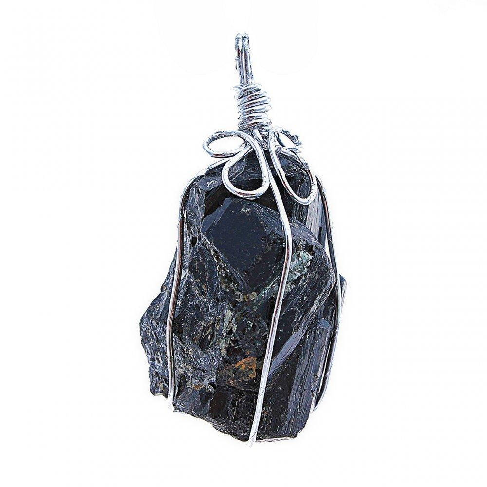 

Кулон Шерл Турмалин "галтовка" , цвет оправы серебро, форма может отличаться