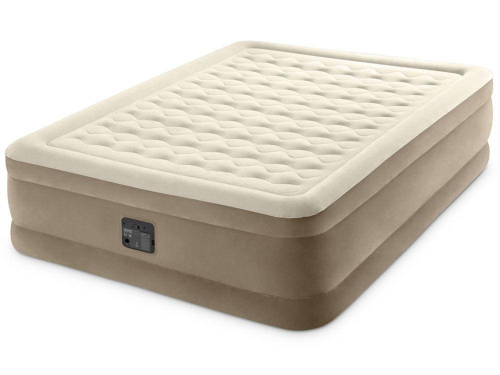 

64428 Надувная кровать Ultra Plush Bed 152х203х46см, встроенный насос 220V, Бежевый