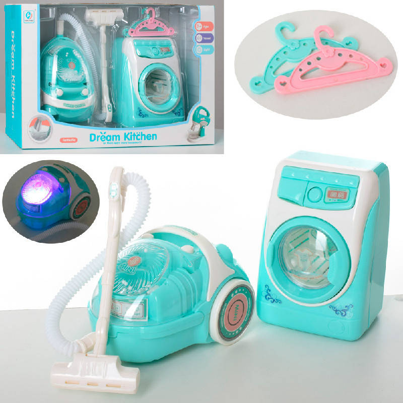 

Набор бытовой техники YH229-3B пылесос, стиральная машина, звук,свет