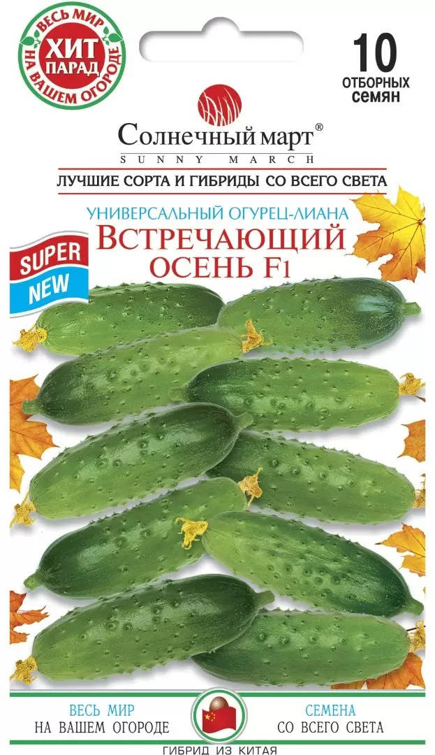 

Китайские огурцы Встречающий осень F1 10 шт Солнечный март