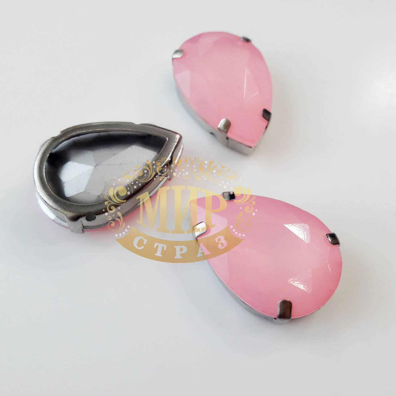 

Cтразы опалового цвета в цапах, Капля, Размер 10x14, Цвет Pink Candy Opal, 1 шт, Красный