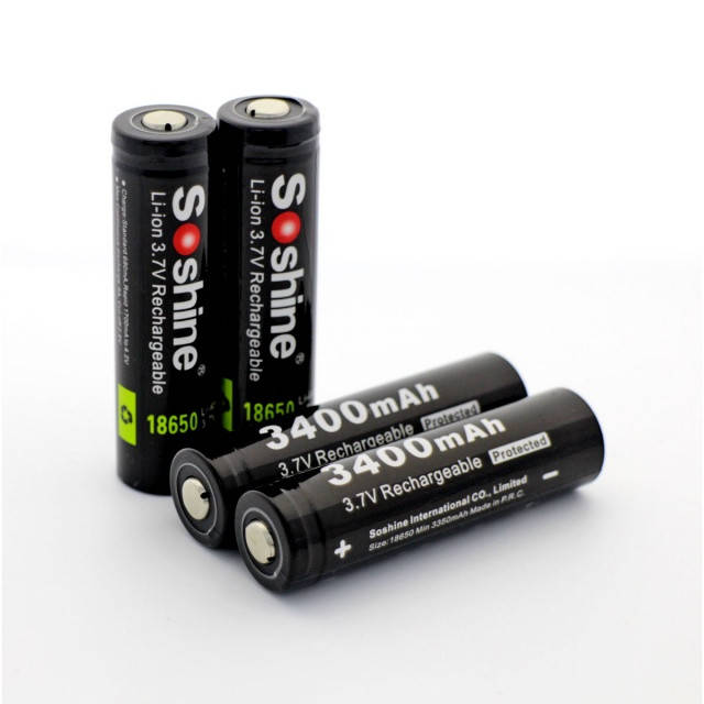 

Аккумулятор Soshine 18650 Li-Ion 3400 mAh (Panasonic NCR18650B) защищенный