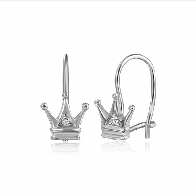 

Серебряные детские серьги с камнями "364"