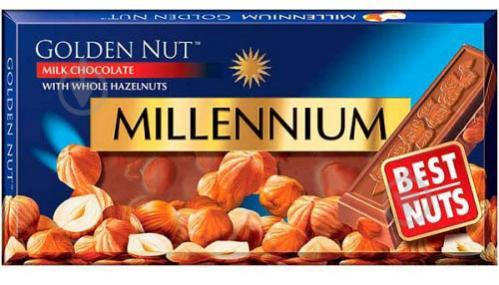 

Шоколад Millennium Gold молочный с цельным фундуком 100 г миллениум