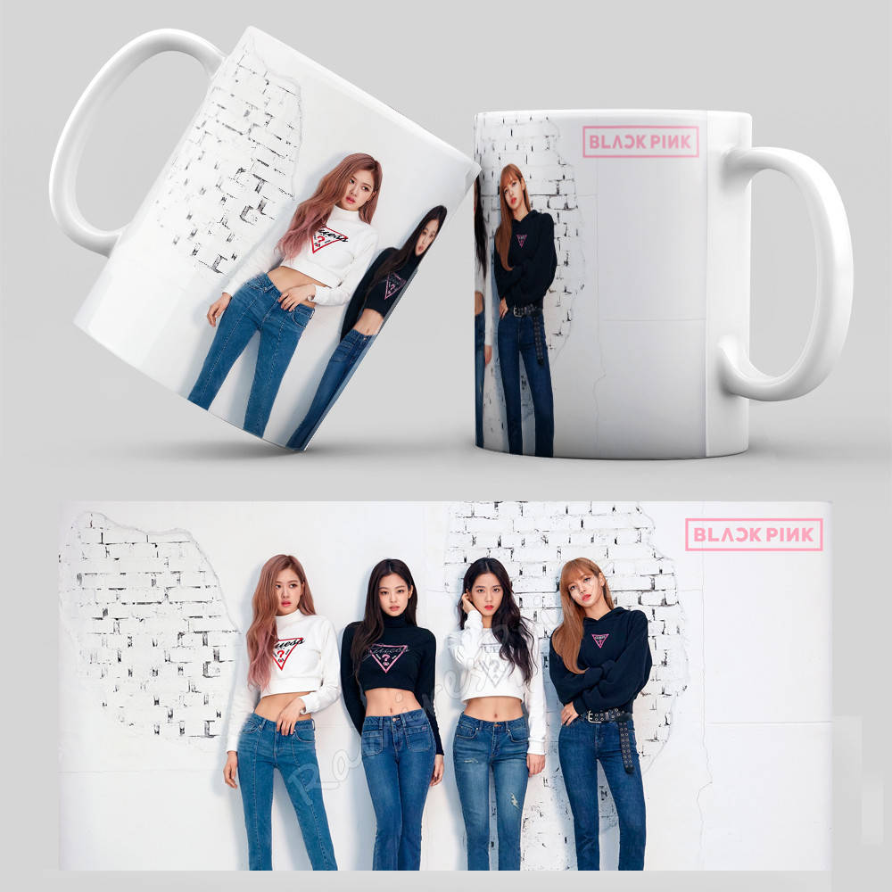 

Чашка 330 мл. белая K-Pop Black Pink 015
