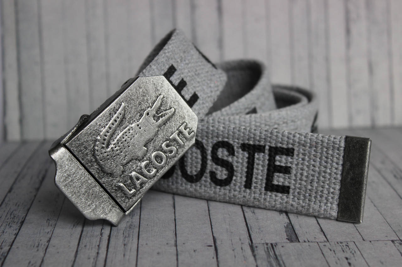 

Ремень в джинсы тканевый Lacoste серый