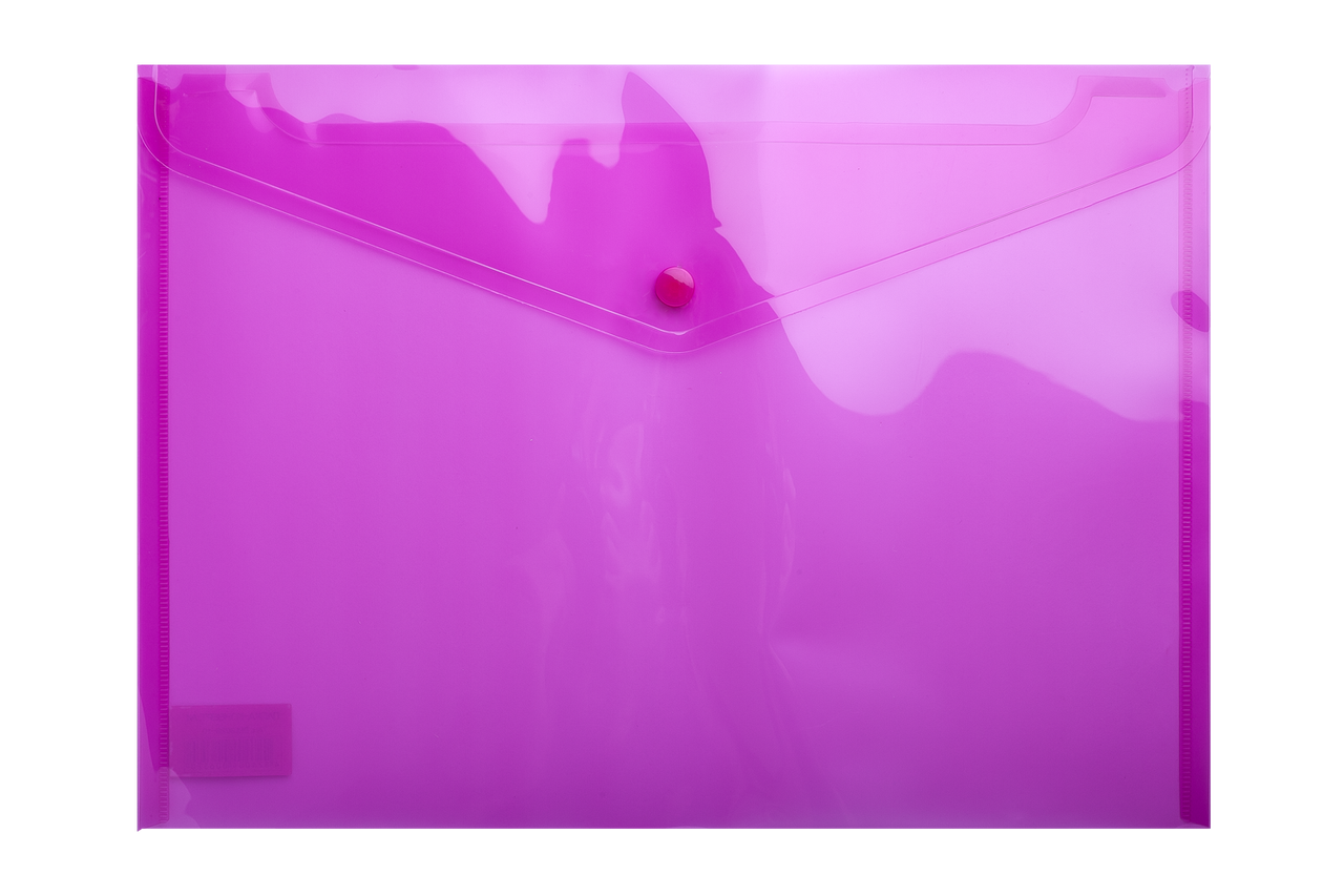 

^$Папкаконверт на кнопке А4 глянцевый полупрозпластик розовая, Розовый