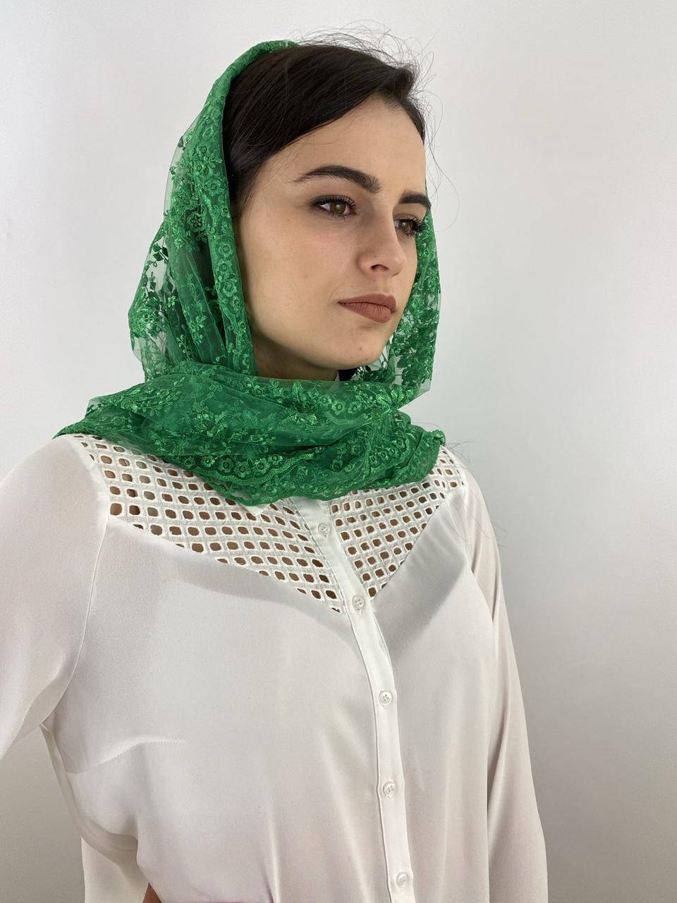 

Гіпюровий жіночий шарф в 7 кольорах, 150*55см, Україна-Туреччина Зелений, Разные цвета