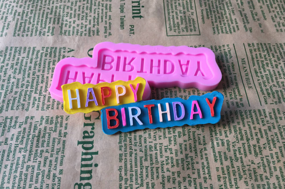 

Силиконовый молд Happy Birthday