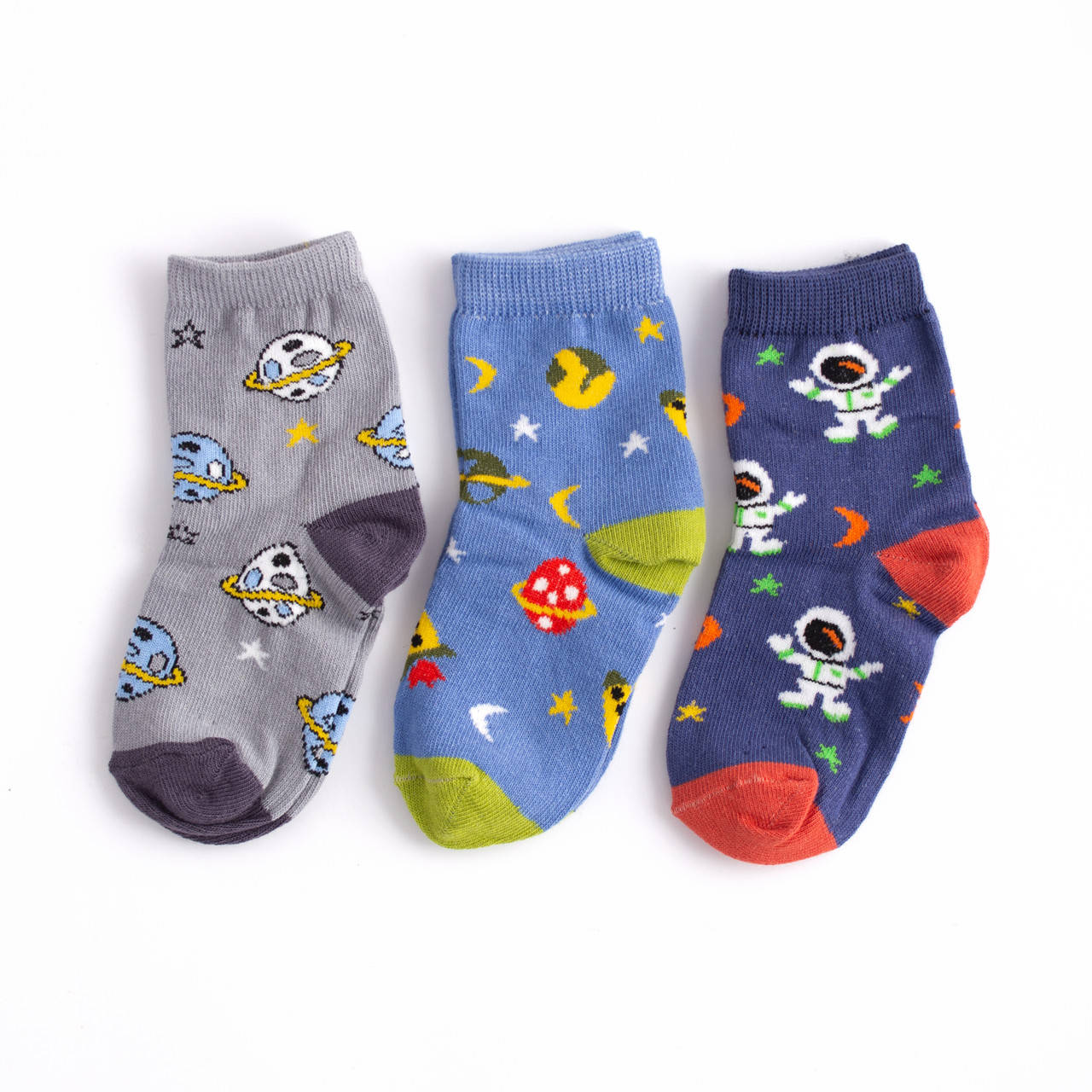 

Набор детских носков из 3 пар с принтом "Космос" 3-4, 4-5 лет, Разные цвета