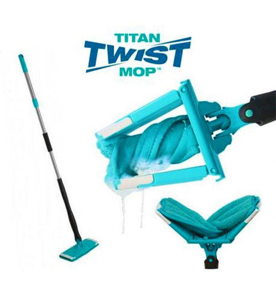

Универсальная швабра Titan Twist Mop вращается на 360 градусов с отжимом, Голубой