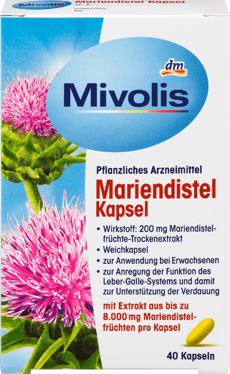 

Биологически активная добавка Mivolis Mariendistel молочный чертополох, 40 шт.