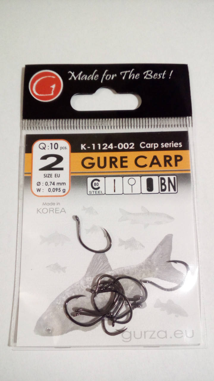

Крючки Gurza Gure Carp Size EU #2 уп. 10 шт.