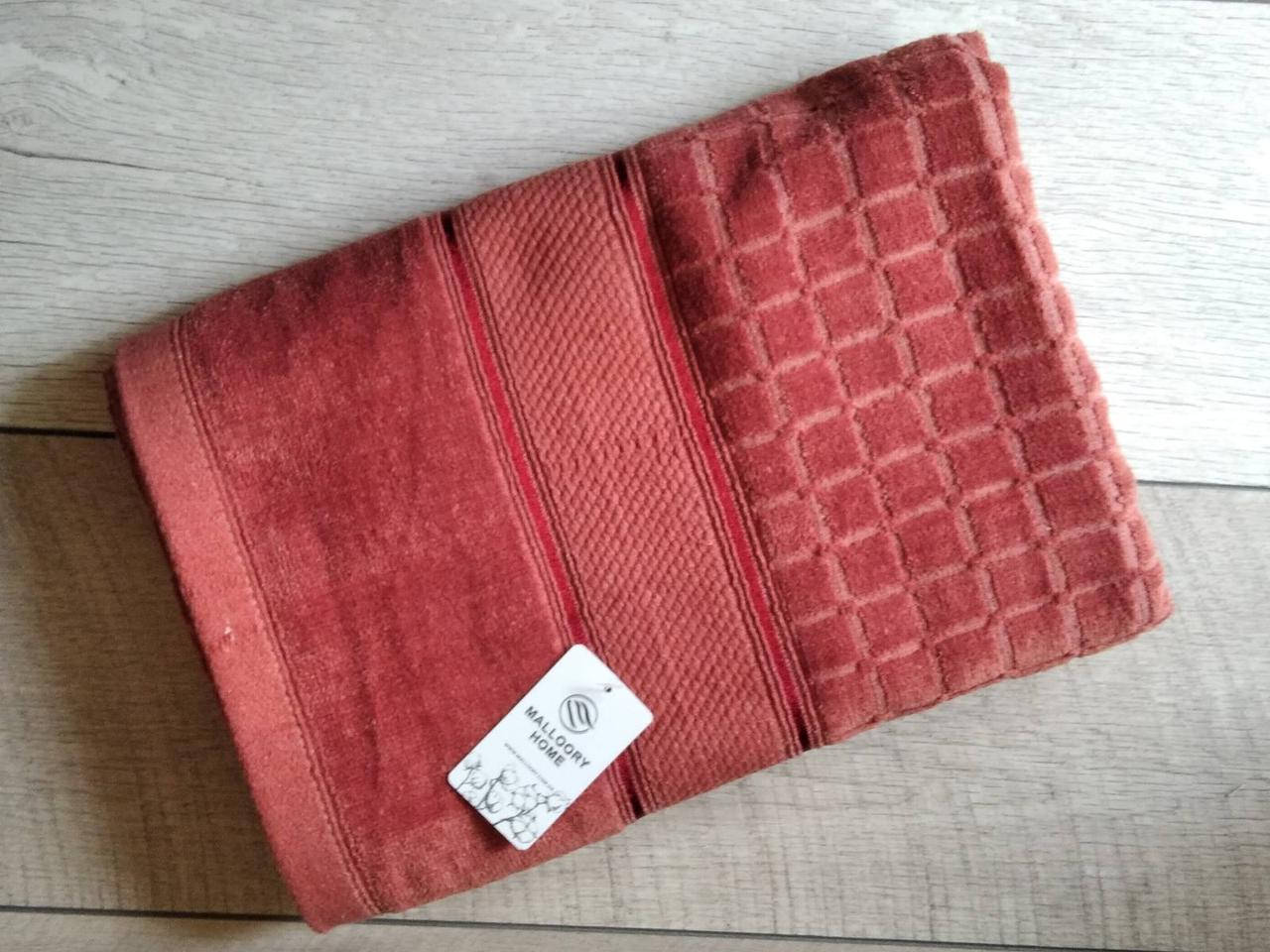 

Полотенце банное махровое с полоской 70х140 см 100% cotton производство Турция, Красный