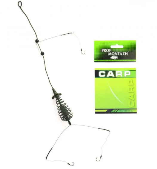 

Кормушка оснащенная конус 60г Проф Монтаж с 3 крючками пружинная крашенная для рыбалки