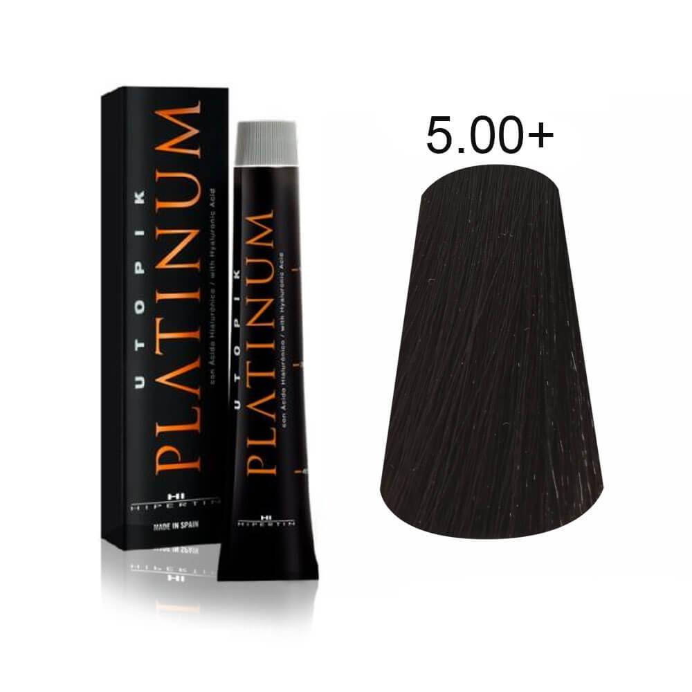 

Крем-краска для волос 5.00+ светло-каштановый интенсивный 60 мл PLATINUM, HIPERTIN