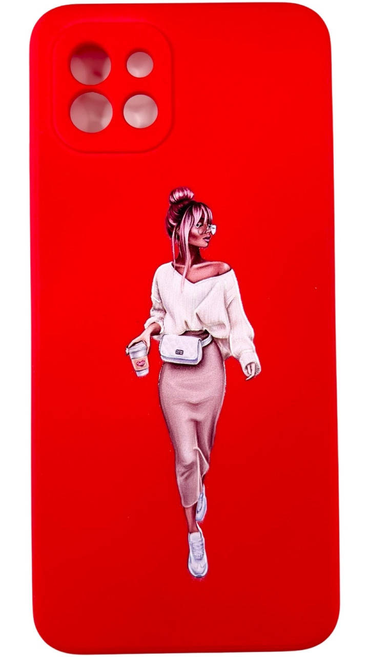 

Чехол Art на Samsung Galaxy A03 (на самсунг а03) Девушка на красном фоне, Разные цвета