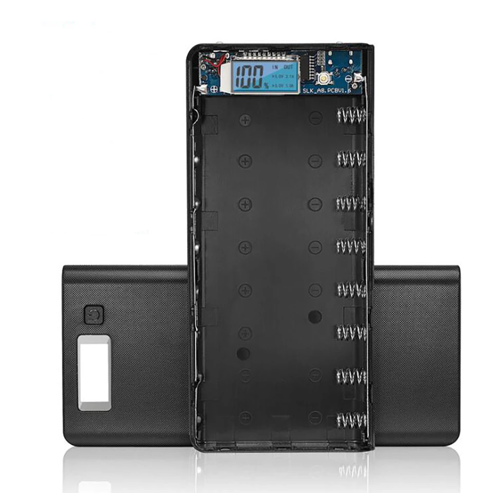 

Корпус павербанка Dual USB 5В 2А, 8*18650, черный