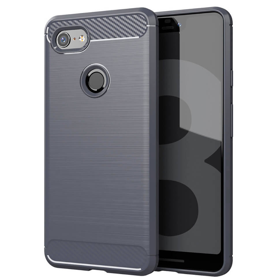 

Чехол Lenuo Carbon Fiber для Google Pixel 3 XL Gray, Серый